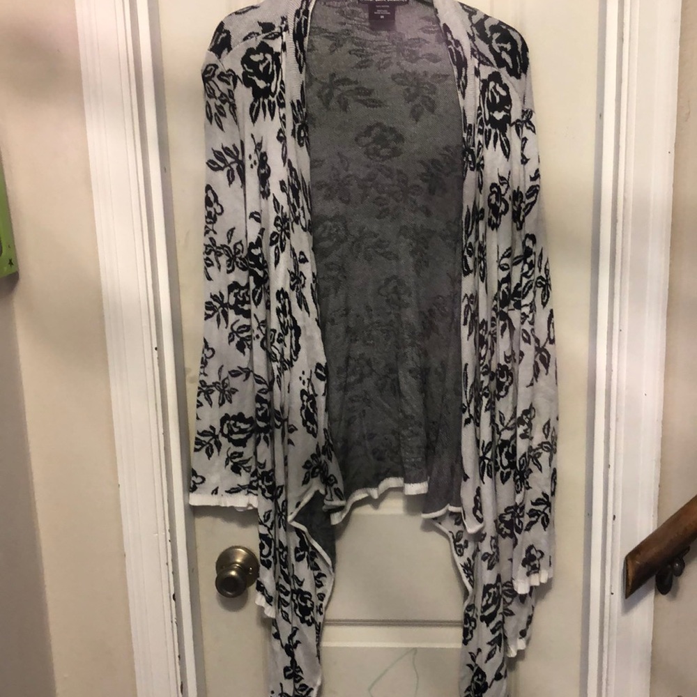 Black and white floral sweater